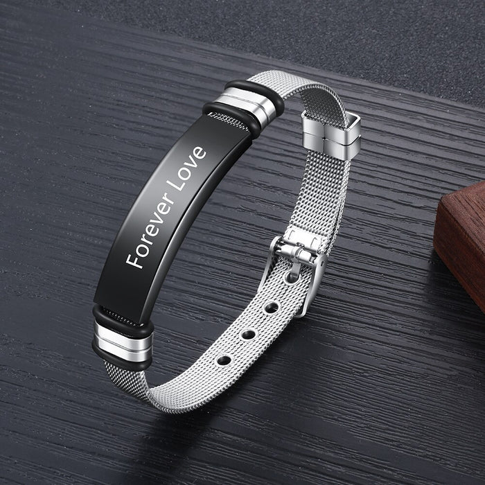 Customized Engraving Belt Buckle Bracelets For Men
