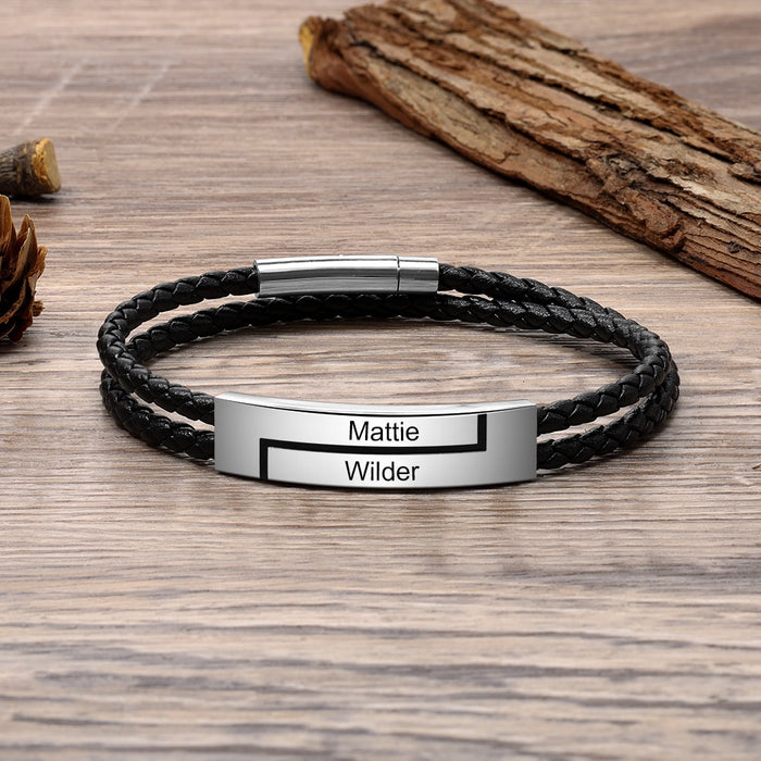 Personalized Stainless Steel Engraving Name Bar Bracelets