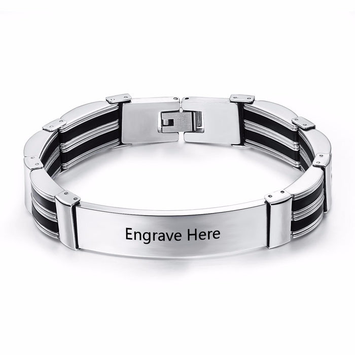 Titanium Steel Personalized Engrave Bracelets For Men
