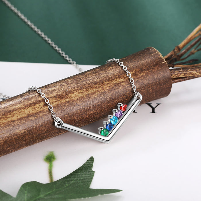 Customized Inlaid Birthstone Necklaces For Women