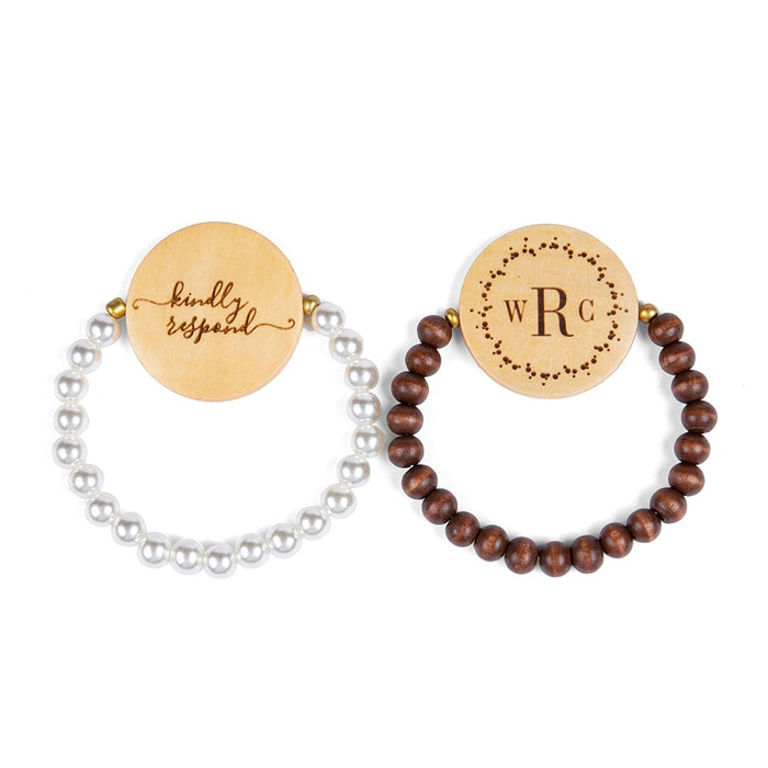 Personalized Engraving Round Wooden Bracelet