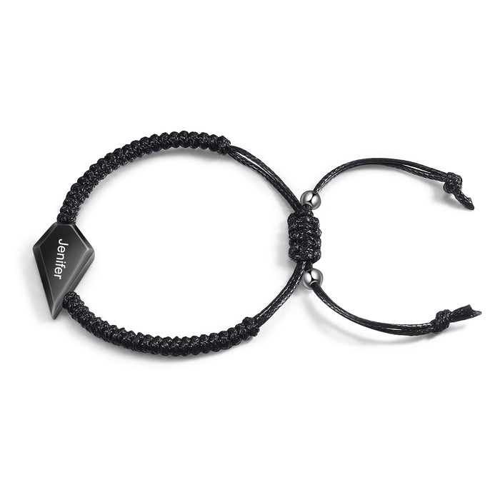 Black Stainless Steel Heart-Shaped Bff Bracelets for Men Jewelry Gift