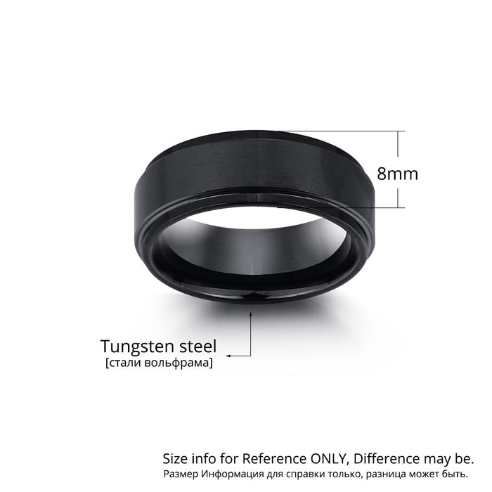 Personalized Engrave Tungsten Steel Ring Fashion Jewelry Black Men Rings For Party Gift for Husbands