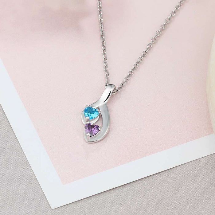 Heart Personalized 12 Birthstone Engrave Name