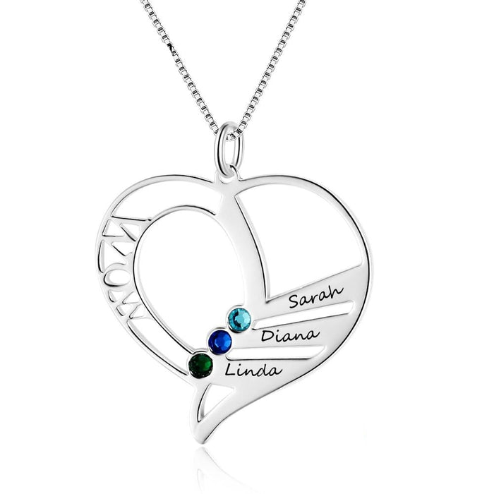 Mom's Jewelry Name Necklace Personalized Birthstone