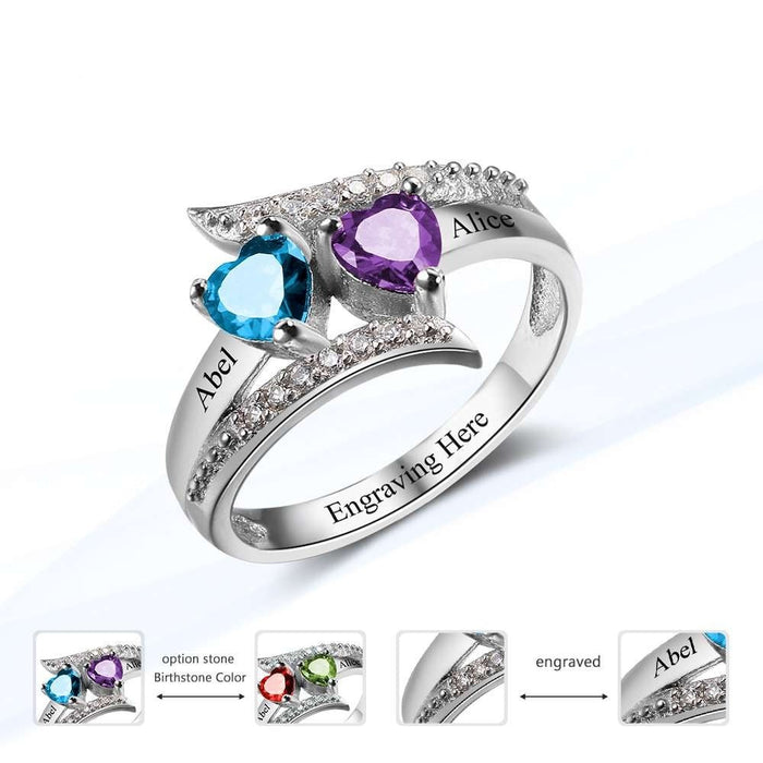 Sterling Silver Custom Birthstone Ring
