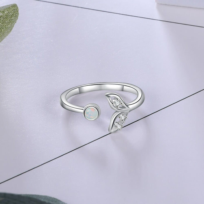 Sterling Silver Cute Tail Ring With Cubic Zirconia