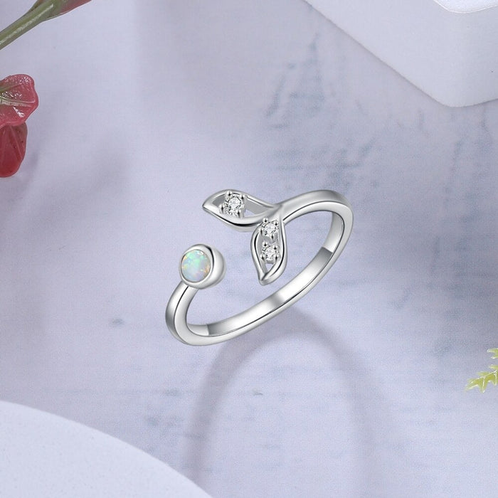 Sterling Silver Cute Tail Ring With Cubic Zirconia