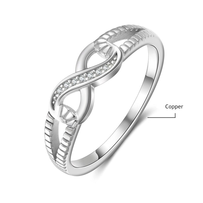 Silver Color Infinity 1 Name Rings for Women