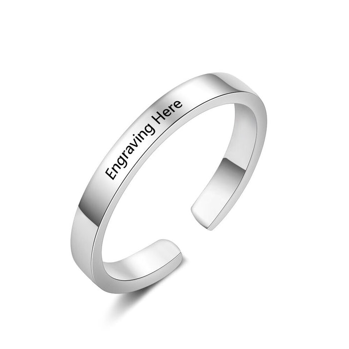 Classic Personalized Stainless Steel Adjustable Rings