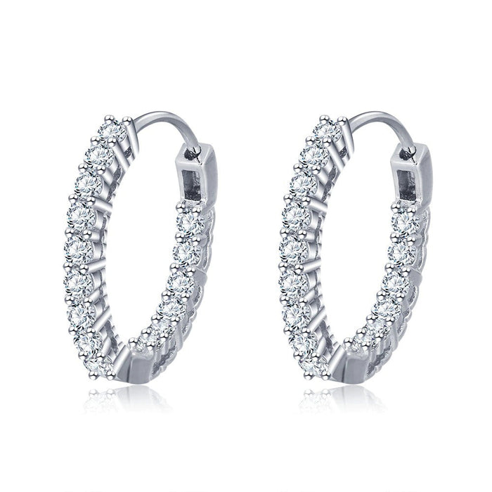 Trendy 925 Sterling Silver Hoop Earrings