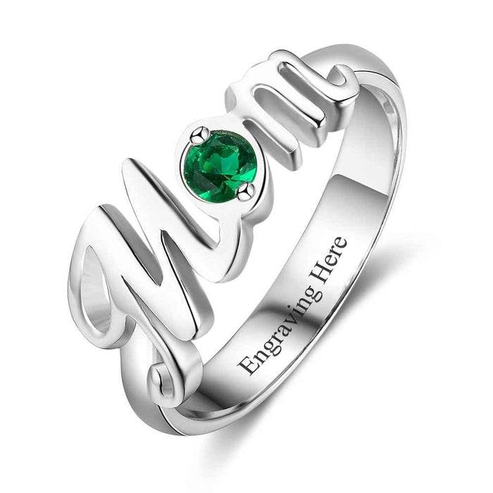 Mom Shape Personalized Ring For Mother