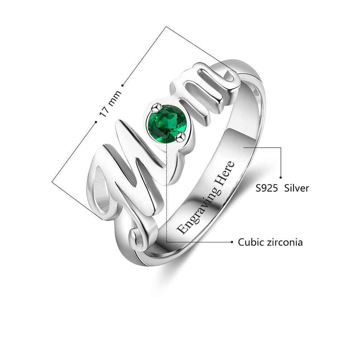 Mom Shape Personalized Ring For Mother