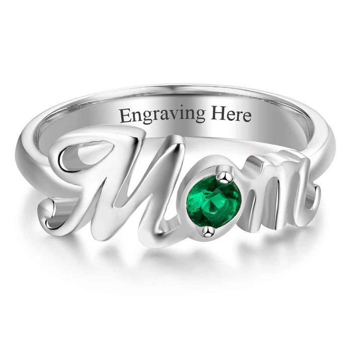 Mom Shape Personalized Ring For Mother