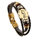 Zodiac Signs Black Gallstone Leather Bracelet - Florence Scovel - 10